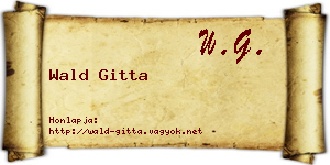 Wald Gitta névjegykártya
